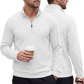 Mens Half-Zip Stand-Neck Long-Sleeve Top Plus-Size Casual Sweatshirt