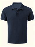 Mens Shirt Collar Summer Solid Color