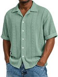 New Mens Jacquard Short-sleeve Shirt