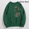 Colorful Cherry Blossom Long-Sleeve Loose Casual Top