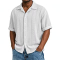 New Mens Jacquard Short-sleeve Shirt