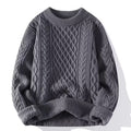 Round-neck High-neck Fleece-lined Solid-color Sweater