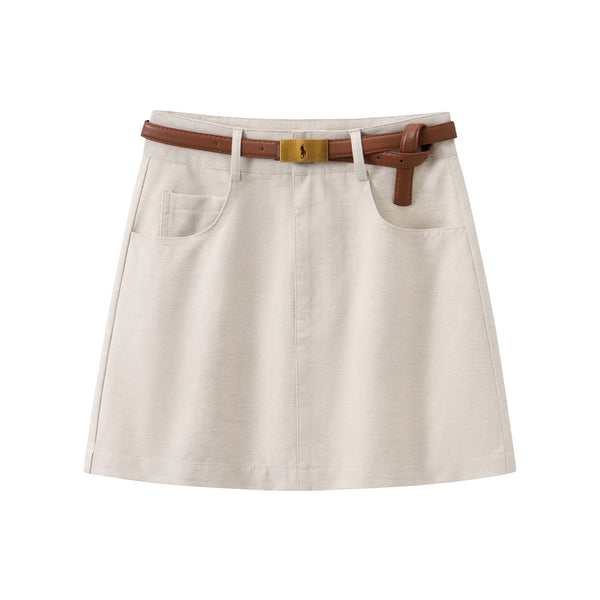High-waisted Slimming Cotton-linen Dress For Women