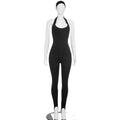 Autumn Headband With Halter-neck Footed Jumpsuit For Women