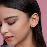 S925 Sterling Silver Star Stud Earrings, 3mm D-VVS1 Moissanite, Platinum Plated 2.1g Women's Jewelry Gift Box
