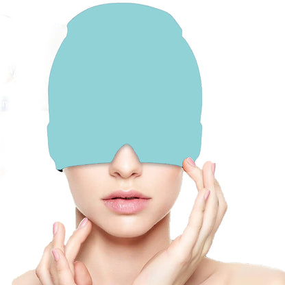 Gel Hot Cold Therapy Headache Migraine Relief Cap For Chemo,Sinus,Neck Wearable Therapy Wrap Stress Pressure Pain Relief Massage