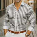 Mens Long-sleeve Striped Shirt