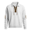 Mens Fashion Solid-Color Long-Sleeve Loose-Fit Sweatshirt