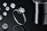 S925 Sterling Silver 1ct Moissanite Engagement Ring, D-VVS1 Round Cut, Platinum Plated, 6-Prong Heart Setting, US Sizes 5-9 With GRA Certificate Gift Box