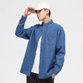 Mens Long-sleeve Shirt Slim-fit Casual Jacket