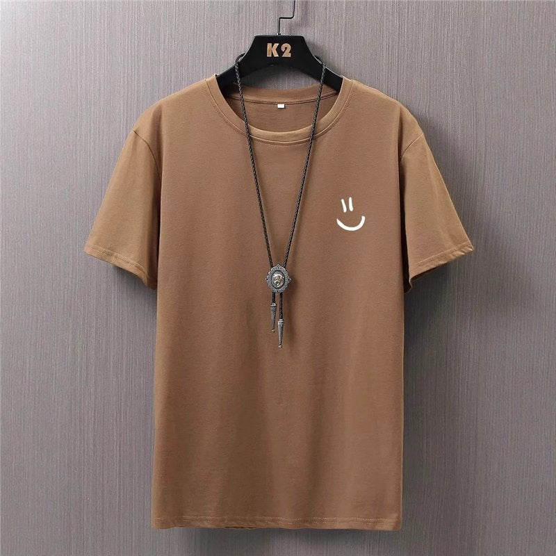 Mens Casual Loose-fit Short-sleeve Top