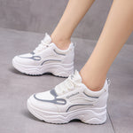 Height Increasing Insole Dad Shoes Mesh Casual Sneakers Platform Running Tourism White Shoes