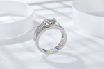 S925 Sterling Silver Wide Band Moissanite Ring, 1&2ct D-VVS1 Bezel Set With Pave Edges, US Sizes 5-9, GRA Certificate Gift Box