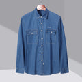 Mens Long-sleeve Shirt Slim-fit Casual Jacket