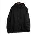 Cardigan Hoodie Solid-color Hooded Fleece Top