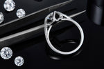 S925 Sterling Silver 1ct Moissanite Engagement Ring, D-VVS1 Round Cut With Heart Setting & Pave Band, Platinum Plated, US Sizes 5-9, GRA Certificate Gift Box