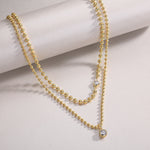 S925 Sterling Silver Gold Plated Layered Beaded Necklace, 1ct Pear D-VVS1 Moissanite Pendant, 23.3g Heavyweight Jewelry With GRA Certificate Gift Box