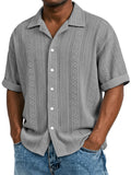 New Mens Jacquard Short-sleeve Shirt