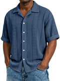 New Mens Jacquard Short-sleeve Shirt