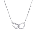 S925 Silver Heart-shaped Necklace With Engraved Double Heart Pendant