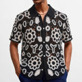 Floral Crochet Hollow-out Short-sleeved Knit Top
