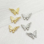 Real Gold Fine-grain Three-dimensional Slanted Butterfly Pendant