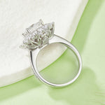 S925 Sterling Silver 2ct Princess Cut Moissanite Ring, D-VVS1 Double Halo Cluster, Platinum Plated 5.8g US Sizes 5-9, GRA Certificate Gift Box