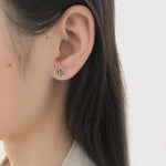 S925 Sterling Silver Vintage-Style Antique-Rose Flower Stud Earrings