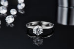 S925 Sterling Silver 1ct Moissanite Engagement Ring, D-VVS1 6-Prong Solitaire With Pave Collar, US Sizes 5-9, GRA Certificate Gift Box
