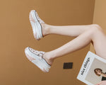 Women's Leather Thick-soled Half Slippers