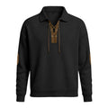 Mens Fashion Solid-Color Long-Sleeve Loose-Fit Sweatshirt