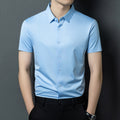Men's Solid Color Button Short-sleeved Shirt Top
