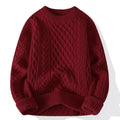 Round-neck High-neck Fleece-lined Solid-color Sweater