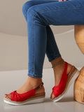 Plus-size Jute-strap Bow Sandals