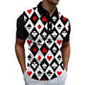 Mens 3D Digital-Print Sporty-Casual Geometric Short-Sleeve Shirt