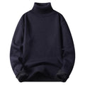 New Solid Black Knitted Mens Fleece-lined Base Layer