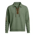 Mens Fashion Solid-Color Long-Sleeve Loose-Fit Sweatshirt