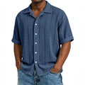 New Mens Jacquard Short-sleeve Shirt