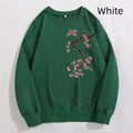 Colorful Cherry Blossom Long-Sleeve Loose Casual Top