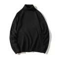 New Solid Black Knitted Mens Fleece-lined Base Layer