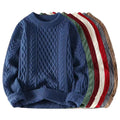 Round-neck High-neck Fleece-lined Solid-color Sweater
