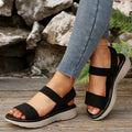 Platform Flat Peep-toe Elastic Strap Large-size Sandals For Women